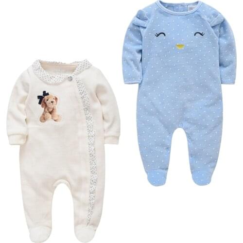 2pcs Velvet Toddler Jumpsuits Climbs Newborn Baby Boys Girl Clothes Thicken Infant Bsby Rompers Warm Kids Girls Onesie Costume