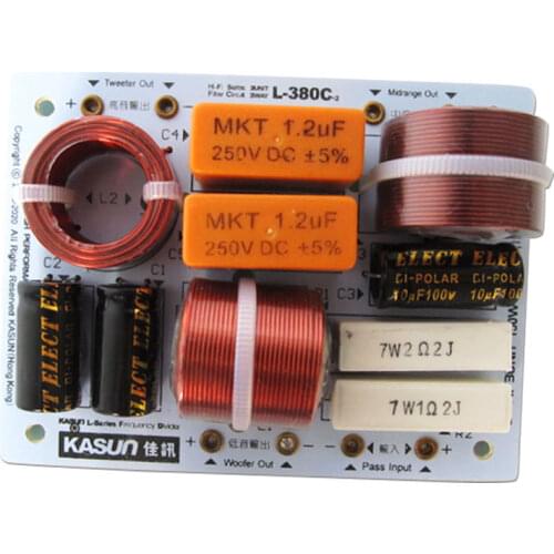 2PCS 3 Way 200W Speaker Treble Alto Bass Frequency Divider Home Theater Hifi Stereo 3 Unit Filter Audio Crossover Filters