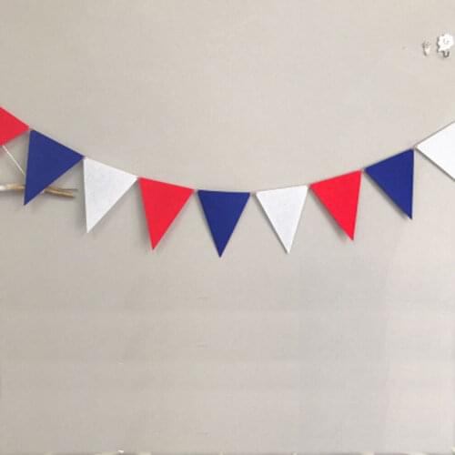 4M Red White Blue Pennants National Bunting Symbolism Banner Party Flags New Year Christmas Wedding Flags Decoration Supplies