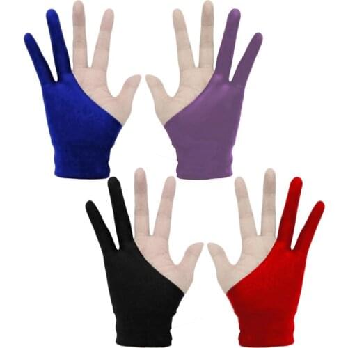4PCS 2-finger Drawing Glove Professional Artist Tablet Drawing Gloves Anti-fouling for Tablet Graphic Drawing Pen Display Size M