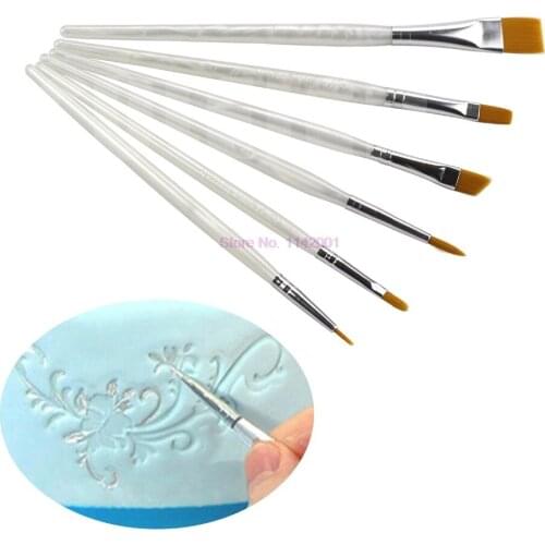 50set 6Pcs/Set DIY Cake Brushes Cake Decorating Tools Fondant Tools Painting Tools Nylon Hair Creativity Multi-function Brush