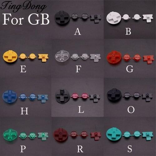 50set New DIY Buttons Set Replacement for Gameboy Classic Keypad for GB DMG A B buttons D-pad for gb Button Transparent