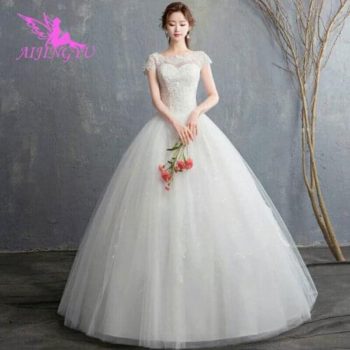 AIJINGYU 2021 gowns new hot selling cheap ball gown lace up back formal bride dresses wedding dress WK352