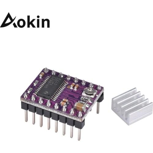 Aokin 5pcs 3D Printer Accessories StepStick DRV8825 Stepper Motor Driver With Heatsink 4 Layer PCB Purple Board Driver Board