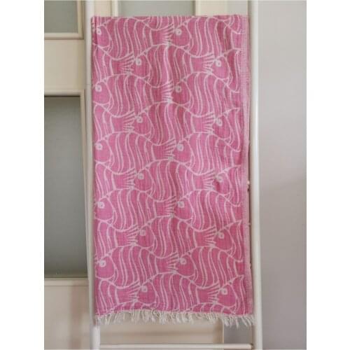 Peshtemal Bath Towel Beach Towel 100 Cotton Double Layer Fish Pink Bathroom Accessories Spa Sauna Turkish