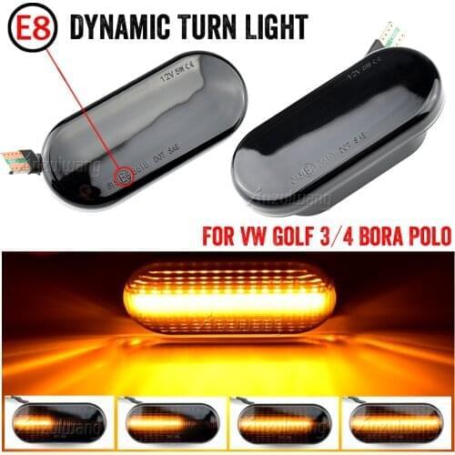 Dynamic Flowing LED Side Marker Turn Signal Light For VW Transporter T5 Polo Golf 3 4 Passat B5 Sharan Lupo Bora Multivan