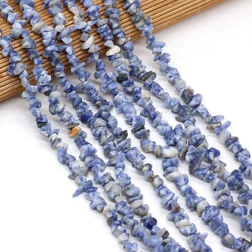 Natural Gravel Stone Beads Fine White Dot Blue Loose Beads For Jewelry Making DIY Necklace Bracelet 3x5-4x6mm Length 40cm
