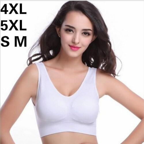 4XL 5XL Women Seamless Bra 3pcs/ lot Pads Plus Size Bras Wireless Brassiere Push Big Vest Padded Bra Top Ladies Sexy Lingerie