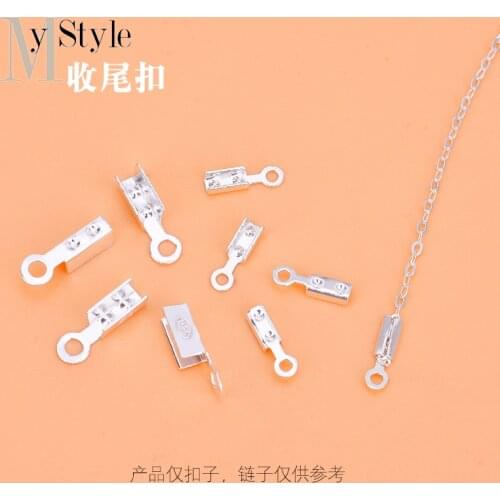 10pcs 925 Sterling Silver extension chain accessories black zircon extension chain manual DIY bracelet necklace adjustment chain