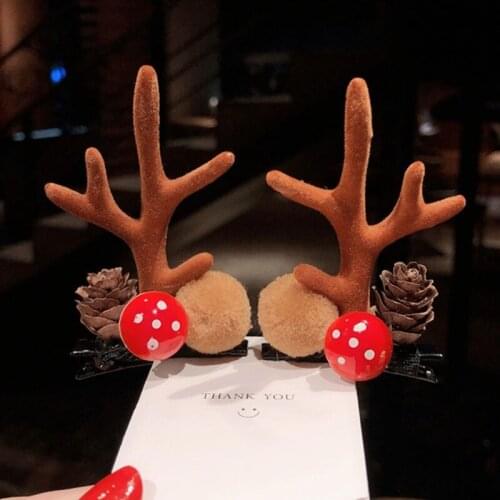 Girls Hair Clips Christmas Headwear Antlers Headband Hairpin Child Adult Hairpin (Please Note Independent Opp Bag)Newest