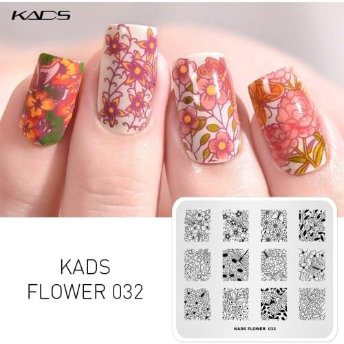 KADS Flower 032 Cute Flower Bloom Nail Art Stamping Plate Nail Art Image Stamp Templates DIY Nail Art Decorations Stamp