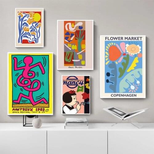 Modern Abstract Boho Style Gallery Poster and Print Canvas Painting Wall Art Pictures Posters for Living Room Home Decoration