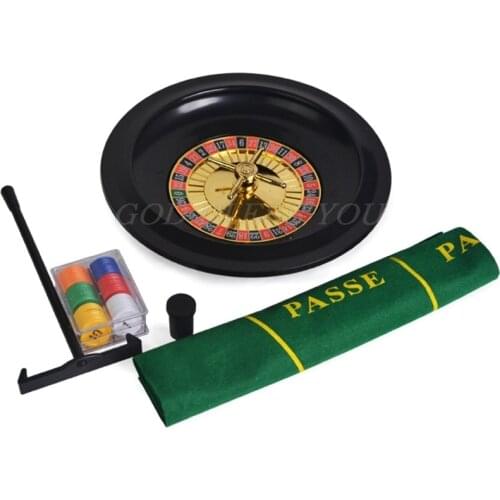 Casino Roulette 10'' Roulette Game Set with Tablecloth Poker Chips for Bar KTV Party Funny Tools Entertainment Bingo Board Games