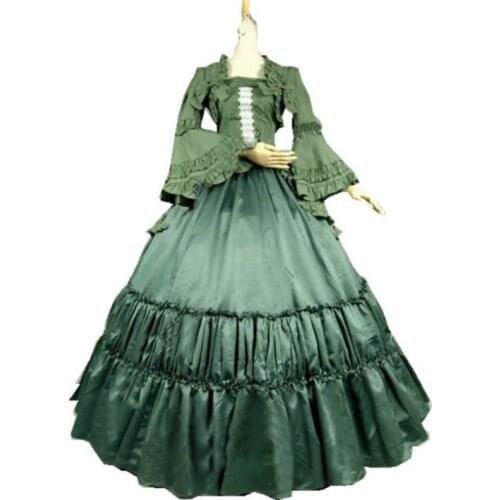 V-1149 Green Cotton Classic Gothic Lolita dress/victorian dress Civil War US6-26 xs-6xl V-808