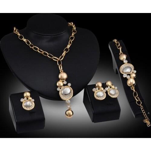 Bridal Jewelry Set Gold Filled Wedding Pendant Necklace Earring Ring Bracelet Jewelry A Family Of Four