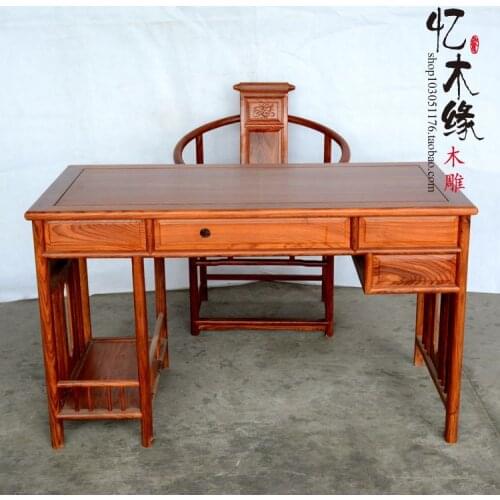 Rosewood computer desk and chair, computer table, African rosewood, luxury desk, hedgehog, rosewood, Chinese writing desk