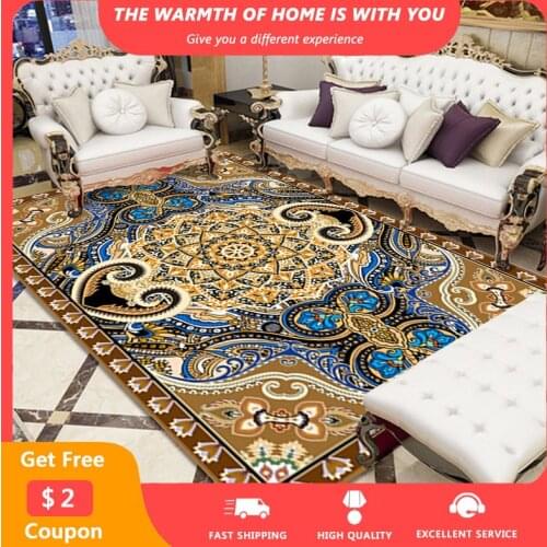 Persian Turkey Carpets for Living Room European Retro Style Room Carpet Non-Slip Washable BedSide Area Rugs Drop Shipping tapis