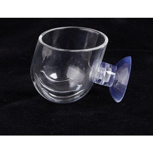 Creative Aquarium Fish Tank Fish Feeder Glass Plant Cup Red Worm Feeding Suction Cup Food Container Aquarium Accessories