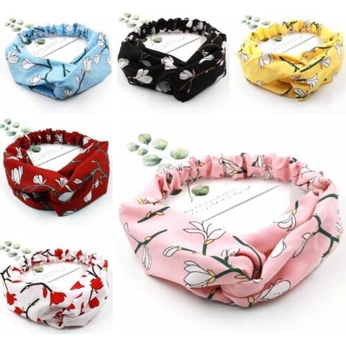 Summer Bohemian Hair Bands Print Headbands Retro Cross Turban Bandage Bandanas HairBands Hair Accessories Headwrap Women Girls