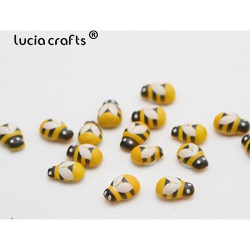 Lucia crafts Cartoon Painted Animal Bee Lady Bug Wooden Craft DIY Scrapbook Accessories E1312