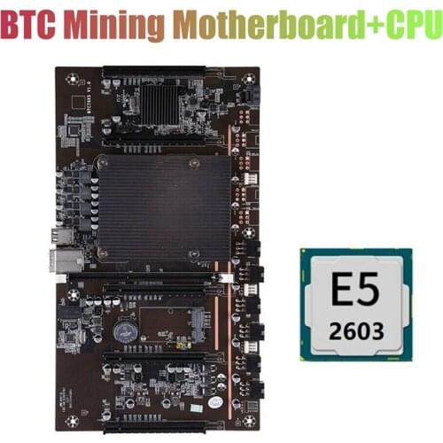 H61 X79 BTC Mining Motherboard with E5 2603 CPU 5X PCI-E 8X LGA 2011 DDR3 Support 3060 3080 Graphics Card for BTC Miner
