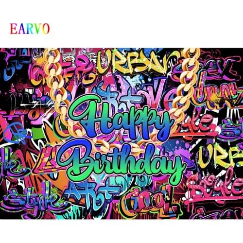 Cartoon Cute Children birthday Backdrop Photography Birthday Party Home decoration background Photo Background Room Table Decor