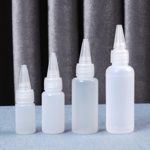 10pcs Multiple Size Plastic Squeeze Dropper Bottles Ink Glue Empty Sauce Container Split Bottle Transparent Dispensing Bottles