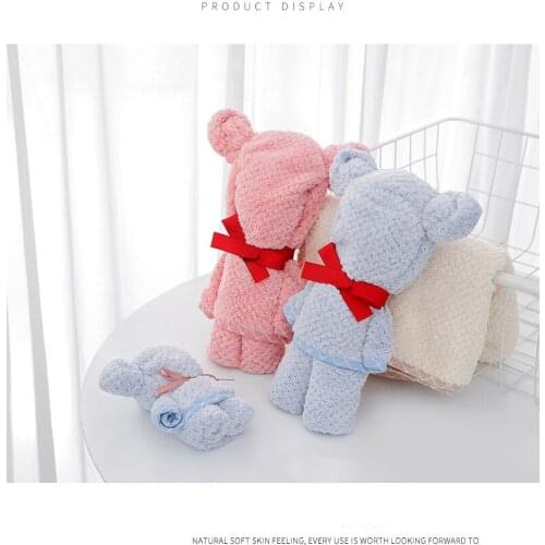 Fast Dry Towels Cartoon Soft Smooth Bath Animal Toy Blanket Bibs Baby Infant Bear Towel For Wedding Baby Moon Gift
