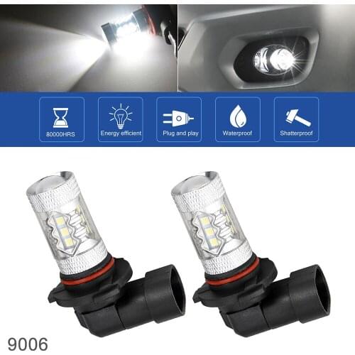 2pcs 9006 9005 H8 H11 12V 100W 6000K White Highlighting Automobile LED Headlights Fog Lamp Light Bulbs