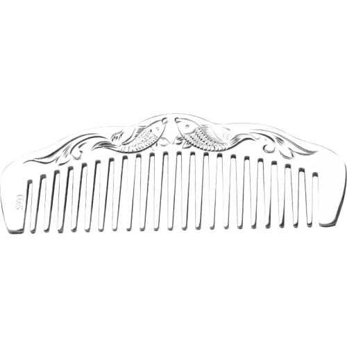 999 sterling silver comb hand-carved craft gift