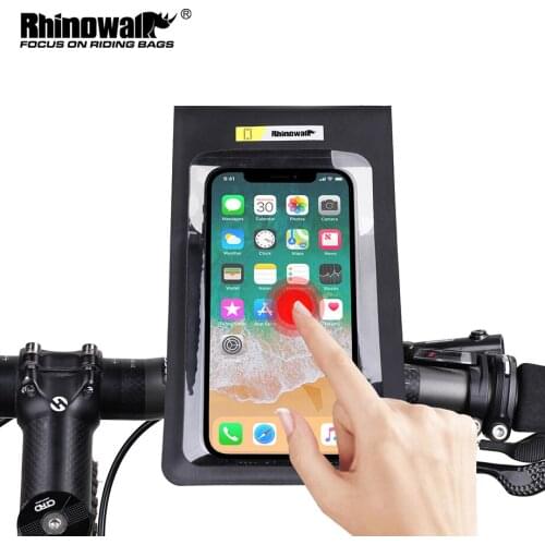 Rhinowalk Bicycle Handlebar Phone Bag Touchscreen Cycling Phone Case Bag for Outdoor Riding Drifting Surfing Waterproof Pack