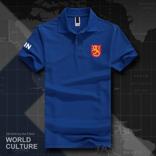 Republic of Finland FIN polo shirts men short sleeve white brands printed for country 2018 cotton nation emblem new fashion