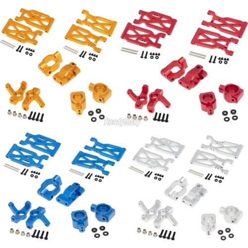 Aluminum Metal Upgrade Parts Steering Cup Front Rear Swing Arm C Seat Rear Axle Seat Kit For WLtoys 104001 1:10 1/10 RC Car