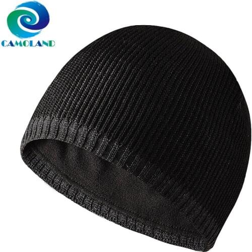 CAMOLAND Skullies Beanies For Men Knitted Hat Winter Plus Fleece Hedging Cap Women Warm Bonnet Casual Sports Beanies Winter Cap