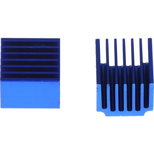 2pcs Blue Aluminum Stepper Driver Heatsinks Cooler 15*14.5*13mm With Adhesive For TMC2100 LV8729 3D Printer Parts