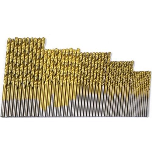 1/1.5/2/2.5/3mm Tungsten Carbide Twist Drill Bit Power Tool High Speed Steel HSS Titanium Coated Drill Bit Set 1/4 Hex Shank