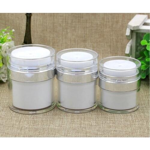 Airless Pump Jars Empty Refillable Bottles Travel Face Cream Lotion Cosmetic Container Plastic Empty Makeup Jar Box