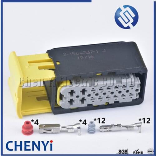 1 Set TE 16 Pin HDSCS female New Energy Sealed Waterproof Automotive Connectors Fortruck Wire Harness plug 2-1564337-1 for truck