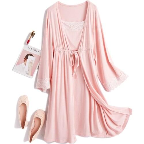 2Pcs/Set Pregnancy Maternity Pajamas Sleepwear Nursing Pregnant Pajamas Breastfeeding Nightgown Elegant Maternity Nursing Dress