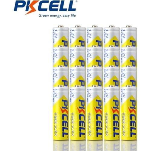 20Pcs PKCELL AA Rechargeable Battery 1.2V NIMH 1300mah Rechargeable Battery For Flashlight