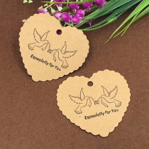 200pcs/lot "Especially for you"Heart-shaped Packing Label Gift Wedding Cookie Cardboard Etiquetas Paper Tag Floral Labels