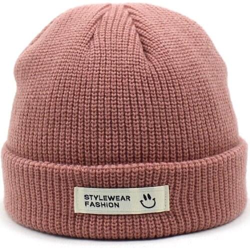 2021 Acrylic Solid Color letter Thicken knitted hat winter warm hat Skullies cap beanie hat for Men and Women 08