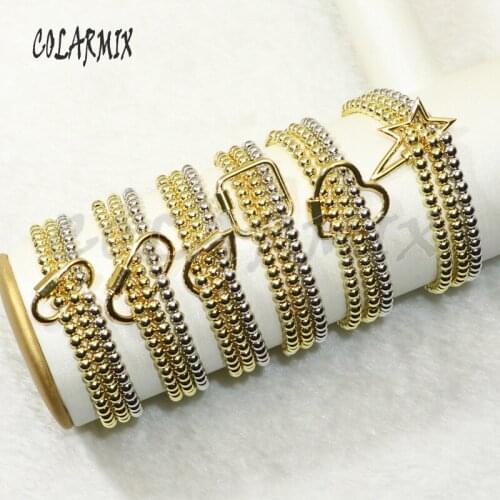 4Pcs mix Lock charm bracelets mix shape 3 beaded bracelet fashion jewelry for women bracelets accessories gift 50658