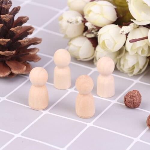 4pcs/set 1:12 Dollhouse Miniature Wooden Figure Model DIY Furniture Accessories Toys