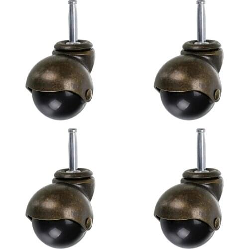 4 Pack 2 Inch Ball Caster Stem Caster Wheel with Sockets,Vintage Antique Swivel Caster for Furniture,Sofa,Chair,Cabinet
