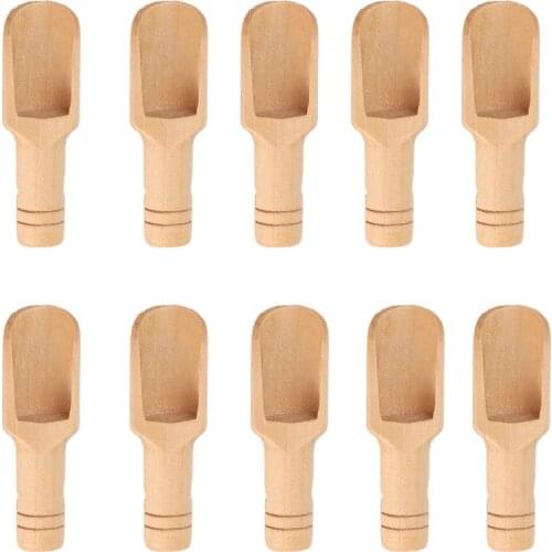 5pcs/set Mini Salt Spoons Wooden Coffee Tea Scoops Honey Coffee Condiment Salt Sugar Tea Spoon Kitchen Utensils
