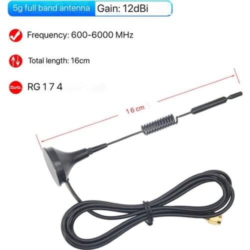 600-6000 5G antenna full frequency SMA male 2.4G wifi antena 2G 3G 4G antenna 12dbi with 3m cable