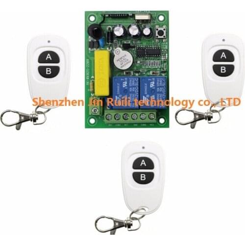 AC 220 V 2 channel Wireless Remote Control Switch 1pc receiver + 3pc transmitter new + Smart home Simple operation