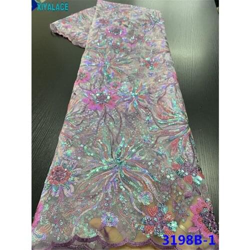 African Sequin Lace Fabric 2020 High Quality Lace French Tulle Lace Fabric Nigerian Lace Fabrics For Wedding 5ayrds 3198b