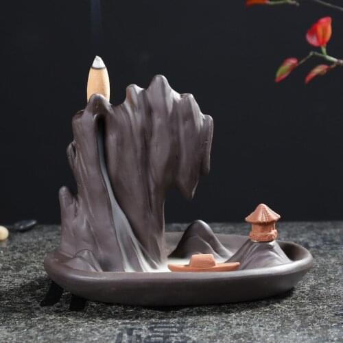 Buddha statues Ceramic Backflowing incense burner home decor incensory ornament incense lore tower incense line
